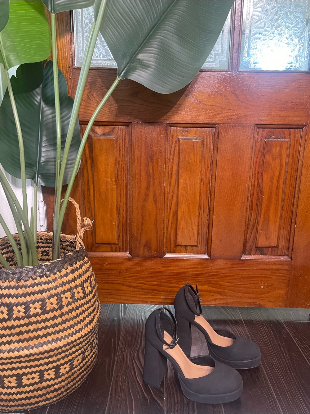 Call it Spring - Black Platform Block Heel Mary Janes, size 9 US